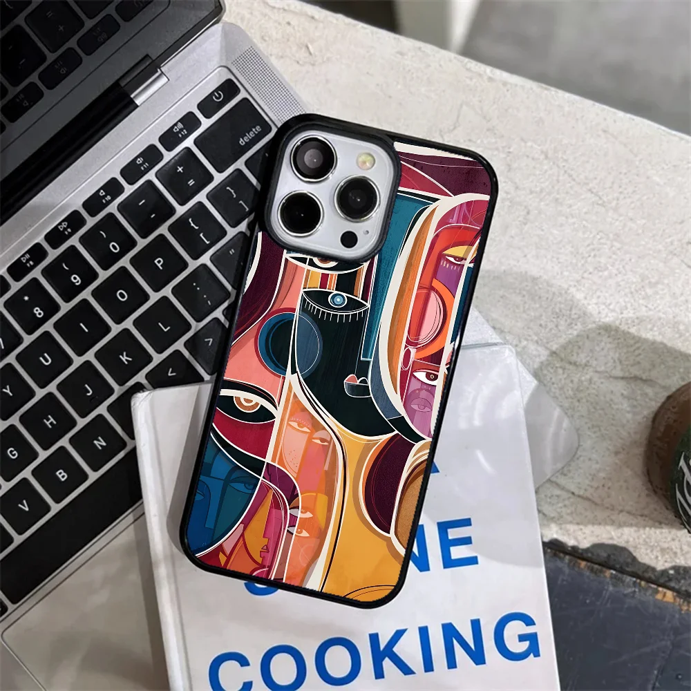 Picasso Abstract Art Painting Phone Case Strong Magnetic For IPhone 15 14 13 Pro Max 11 12 Mini Alex Mirror For Magsafe