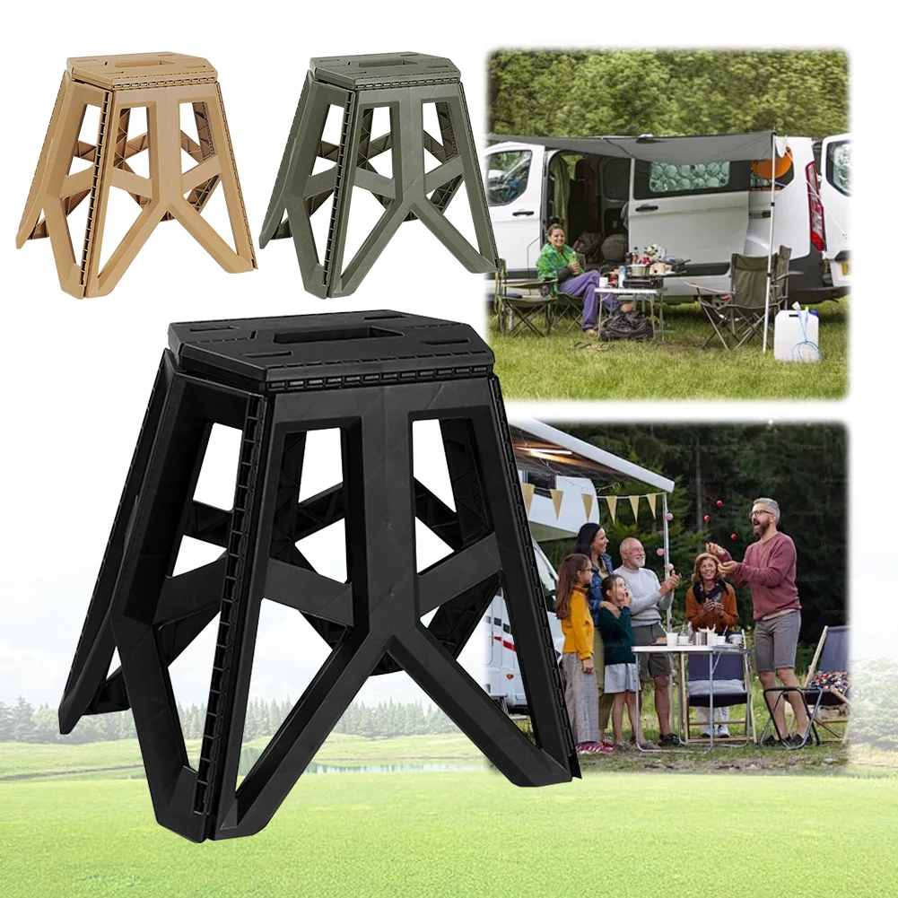 Outdoor Folding Bench Handle Design Portable Camping Bench High Load-Bearing Collapsible Travel Stool for Beach Picnic