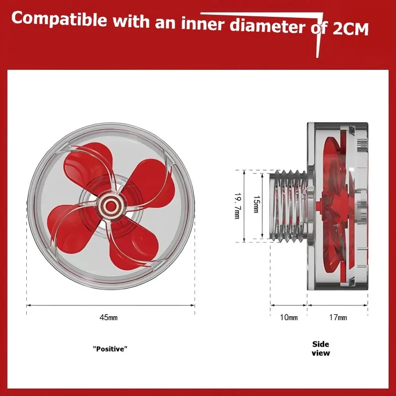 

Вентилятор ABZV с автоматическим вращением, 4 лопасти, 20 мм, комплект для выходного патрубка аквариума, аксессуары для фильтра аквариума