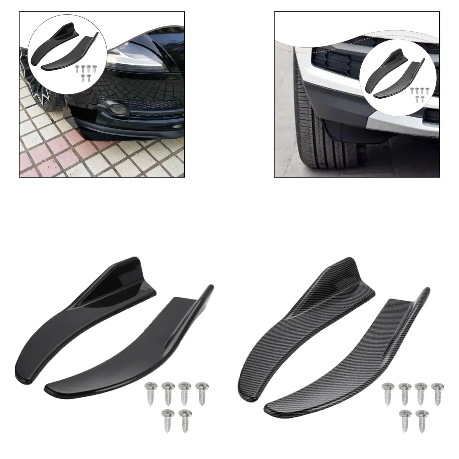 

Car Corner Spoiler ABS Plastic Protector Rear Front Splitter Easy Install Exterior Car Accessories for Universal Car