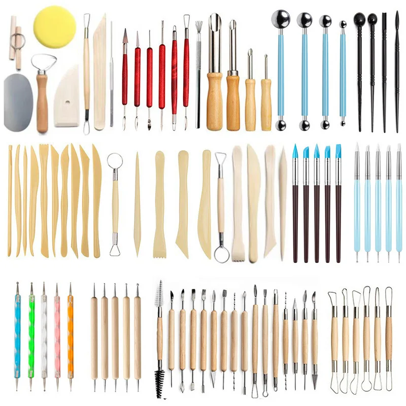 32Piece Ceramic Handcraft Tool Set，Clay ToolsdiyCarving Knife Stone Plastic Clay Soft Pottery Clay Sculpture Accessories with St