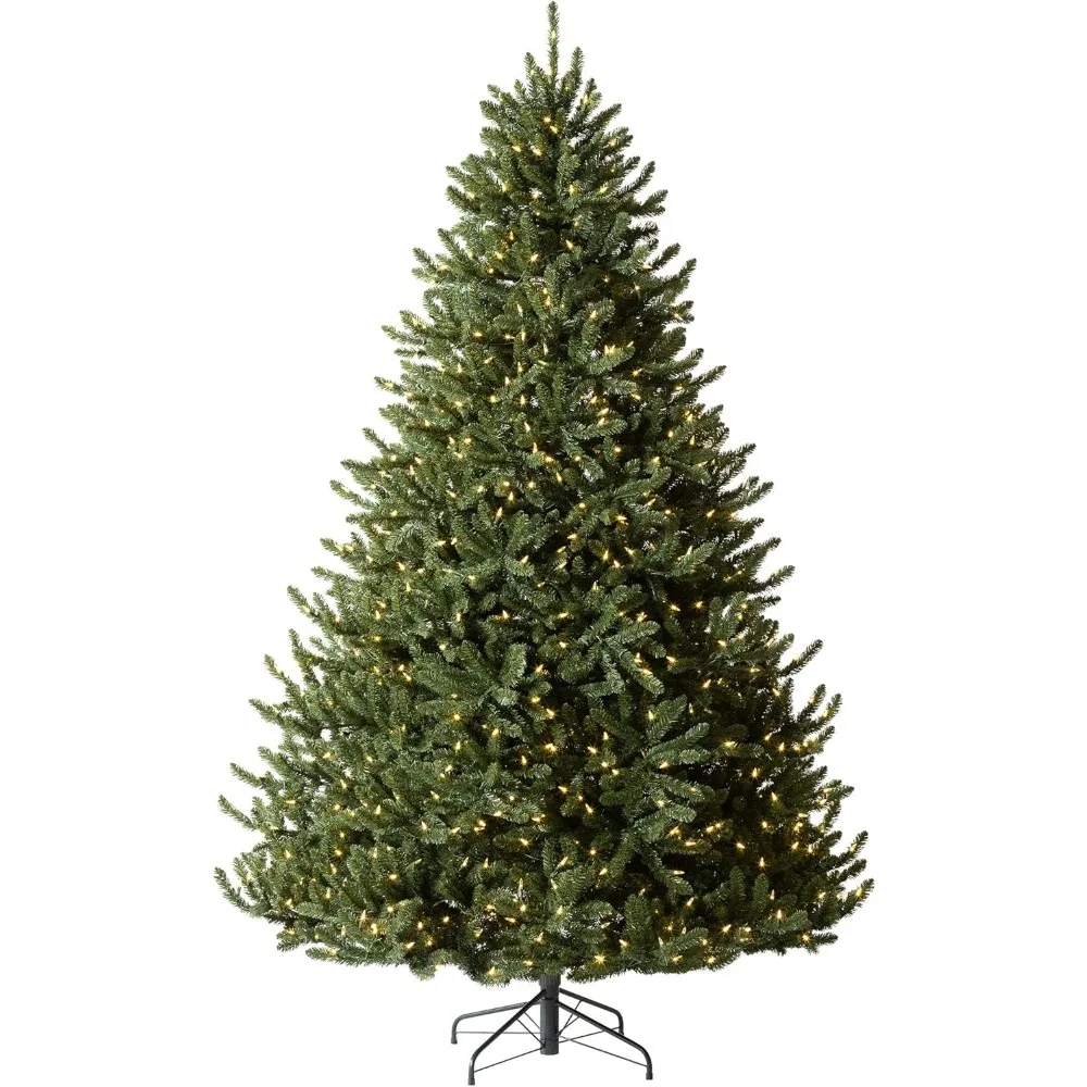 

Green Artificial Christmas Tree,Alexander Fir-9Ft,Prelit with1200LED Candlelight Clear Lights,Includes Tree Stand,On/Off Pedal