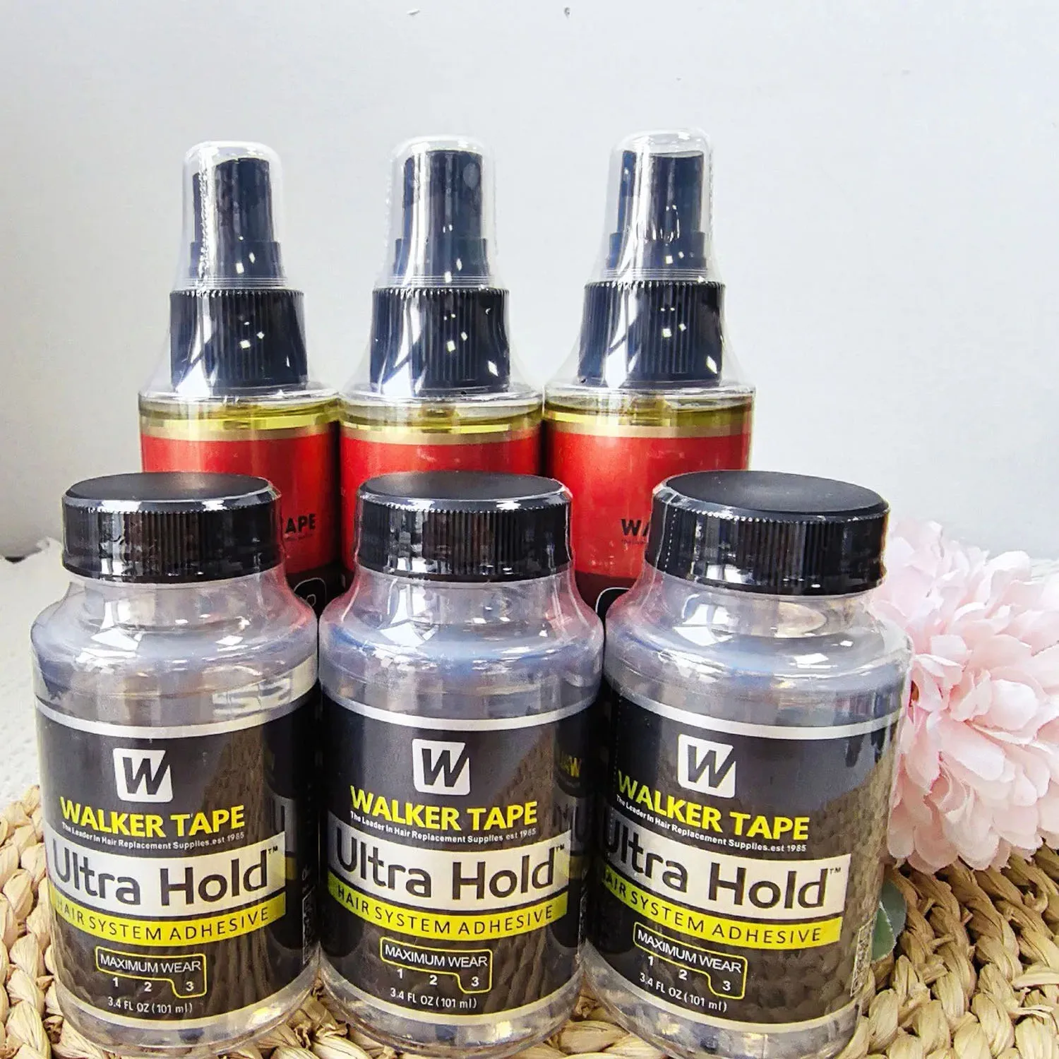 Ultra hold sistema de cabelo adesivo 0.5/1.4/3.4 fl oz máximo desgaste 3 walker fita suprimentos de substituição de cabelo líder desde 1985