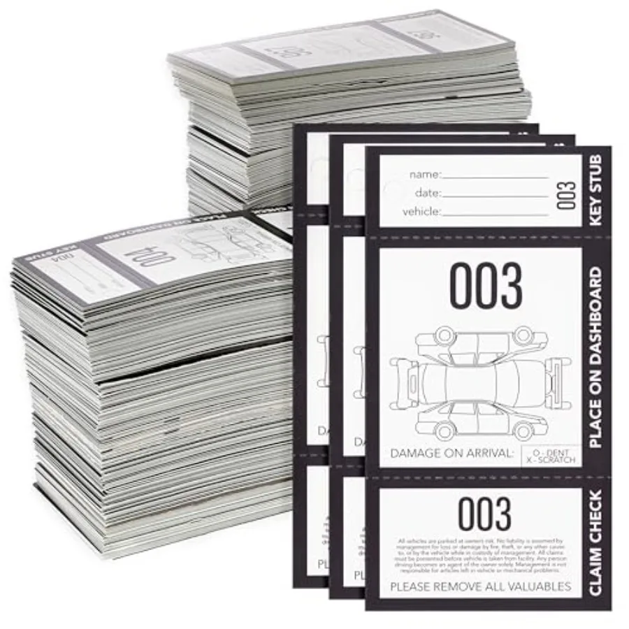 

Valet Parking Tickets - 2, 000 Count 000-999,3-Part Perforated Cardstock, 2 Boxes, 2.83 x 5.5 in - Tickets for Events and Parki