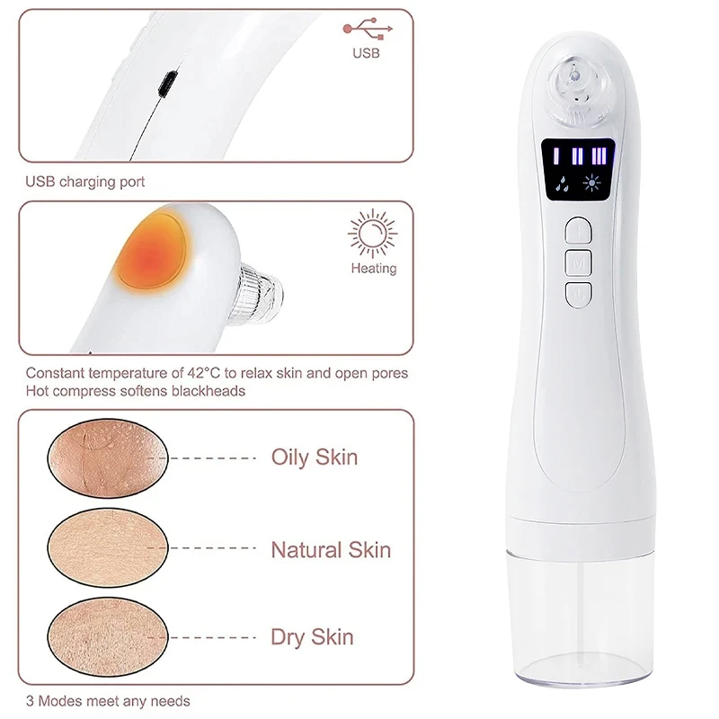 Elektrische Mee-Eter Zuigapparaat Vacuüm Zuigkracht Acne Puistje Black Spot Removal Tool Water Cyclus Gezichts Diepe Reiniger Huidverzorging