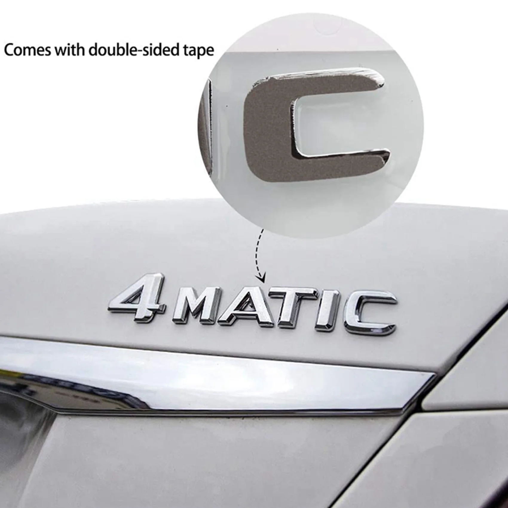 

2X 4MATIC серебристый авто багажник дверь крыло бампер значок наклейка эмблема клейкая лента наклейка замена для Mercedes-Benz