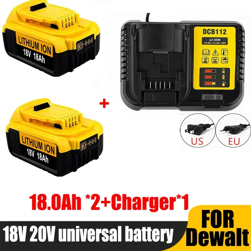 For Dewalt 20V  18.0Ah Replacement For Dewalt DCB200 Rechargeable Battery DCB206 DCB207 DCB204 Power Tool