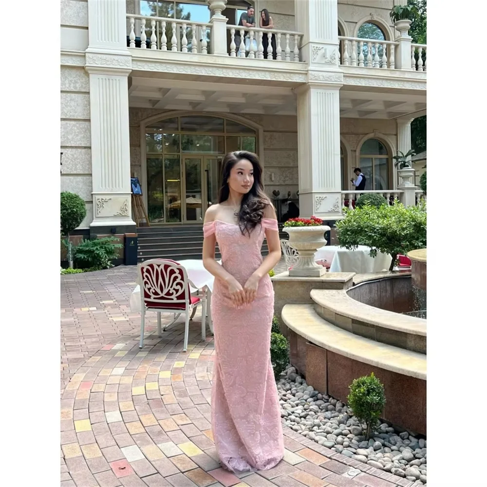 Avery Custom Pink Lace Flower Fishtail Ball Gowns Luxury Dresses for Luxury Party Luxurious Party Dress 2026 Woman Evening Gown