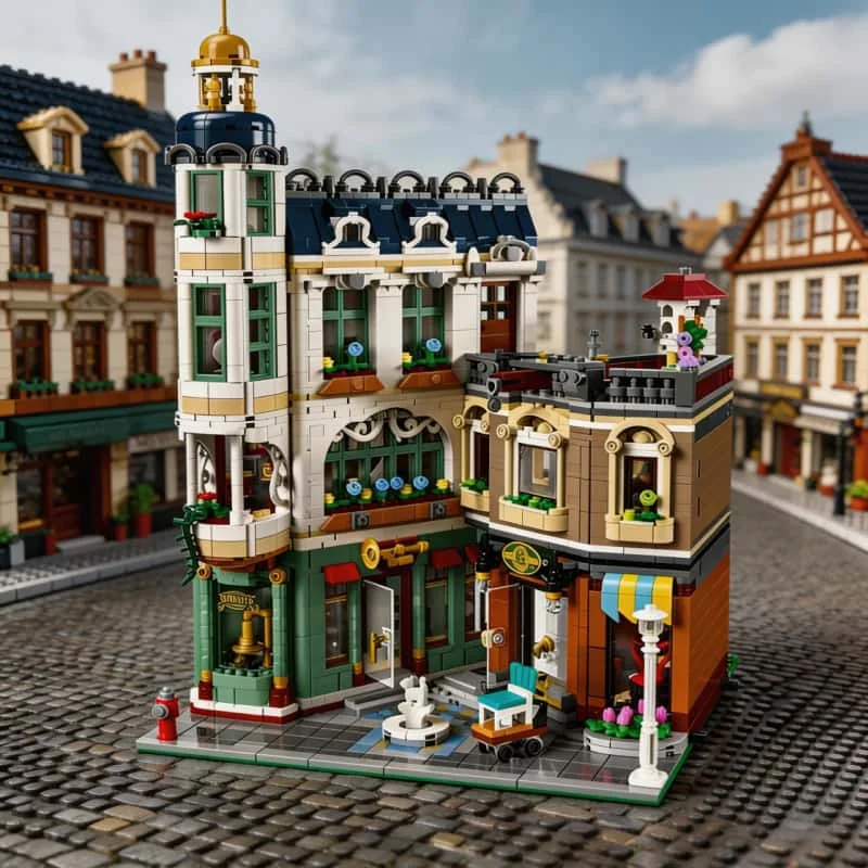 

2026 New MOC 3456PCS shopping corner street replacement building module for friends to assemble toys birthday gifts