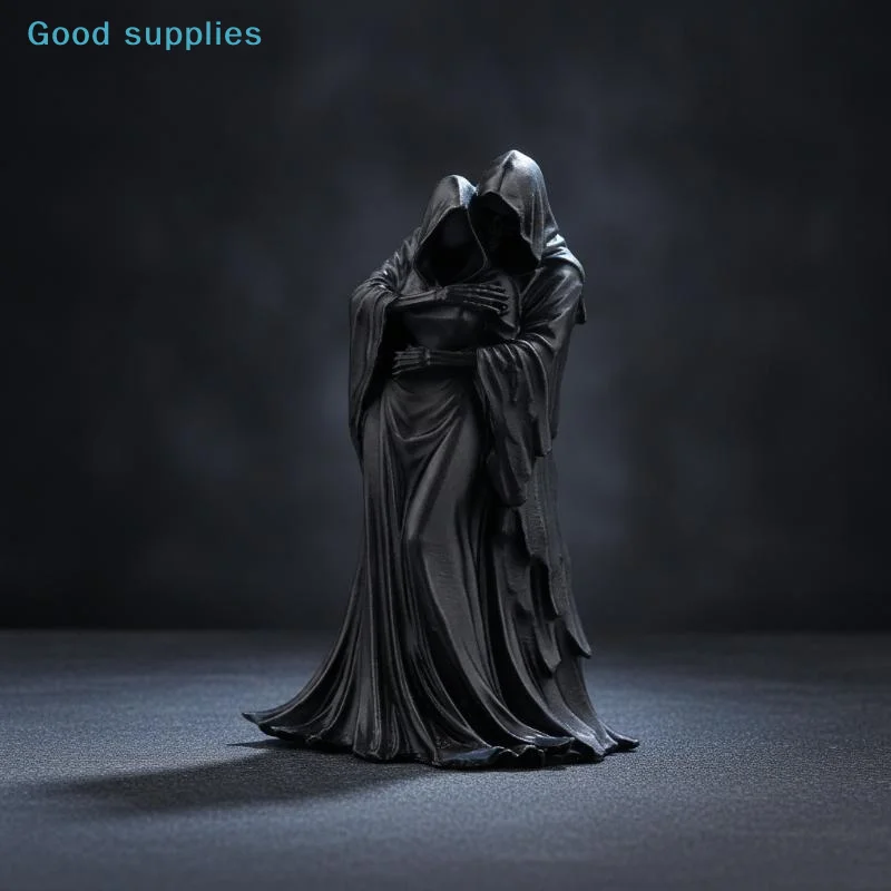 nimble3D Printed Grim Reaper Hugging Couple Sculpture Vintage Gothic Art Ornament for Halloween Desktop Room Decorobject