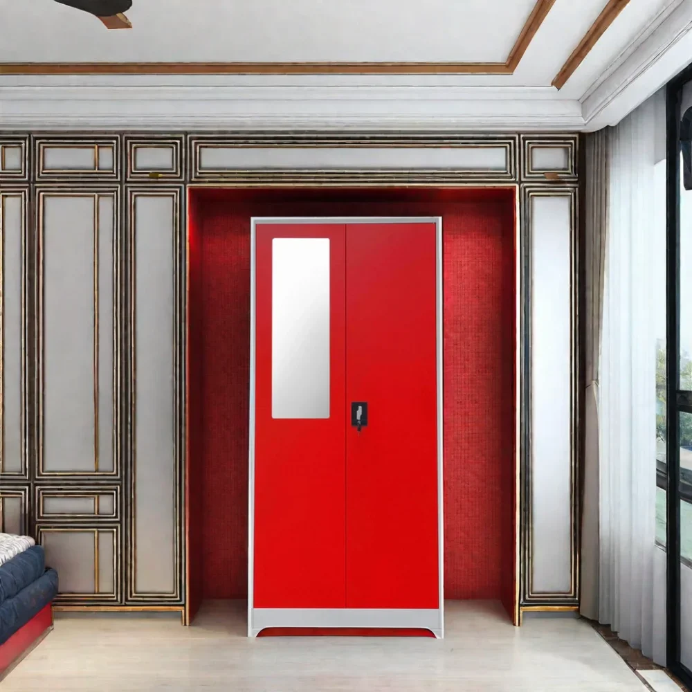 

-2024 Popular Korean Style 2-Door Modern Metal Bedroom Almirah Wardrobe Clothes Designs For Living Room Outdoor Home Furniture