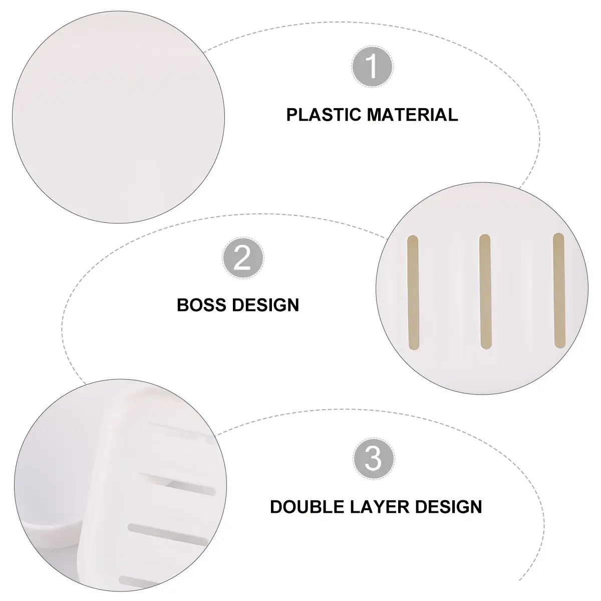 

2pcs Plastic Soap Box Double Layer Drainage Design Storage Rack for Bathroom Kitchen Household Soap Holder Container