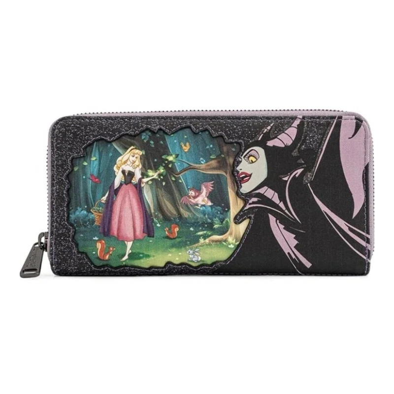 15 Styles Loungefly Marie Cat /Winnie /Belle / Eeyore / Woody/ Floral Flap Zip Around Mini Wallet view 5