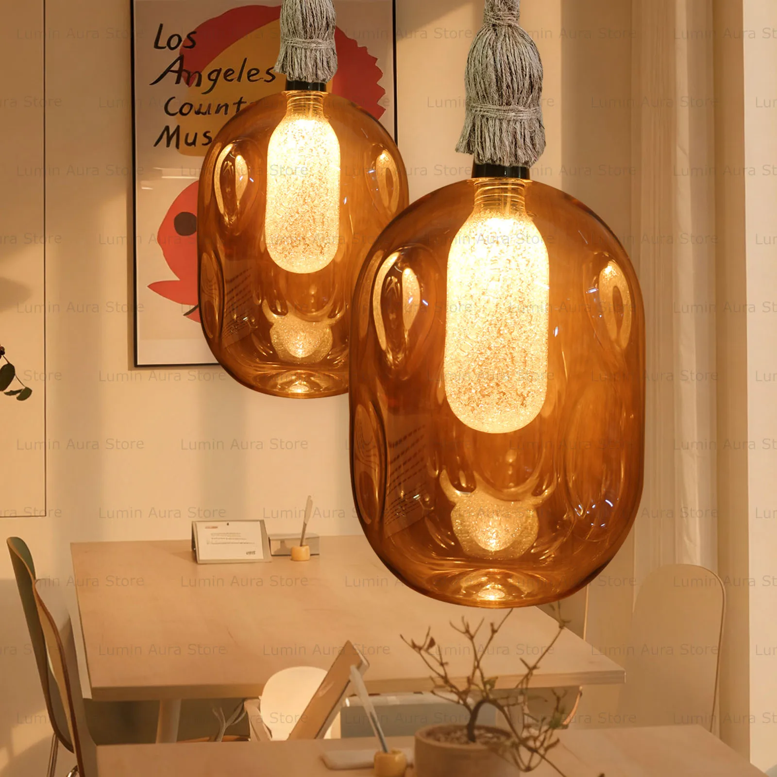 

E27 3W Amber Lantern Retro Edison Glass AC220V LED Atmosphere Chandelier Bulb Bar Livingroom Restaurant Pendant Lamp