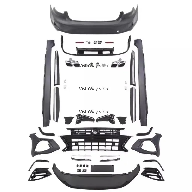 طقم الجسم قناع المصد الأمامي والخلفي للشواية لشفة أمامية خلفية معدلة وتنورة جانبية وذيل الحلق وإكسسوارات السيارات