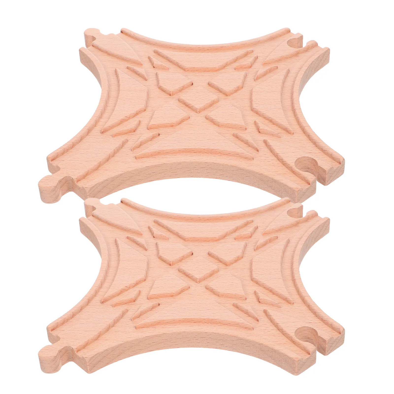 2 stuks houten treinbaan multiway-schakelaarbaan gladde railconnectoren compatibel met familietreinsets