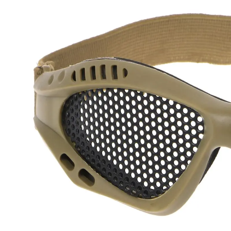 Motorbike Airsoft Eye for Protections Goggles Not Fog Meshes Metal Glass(The color of the strap is random)