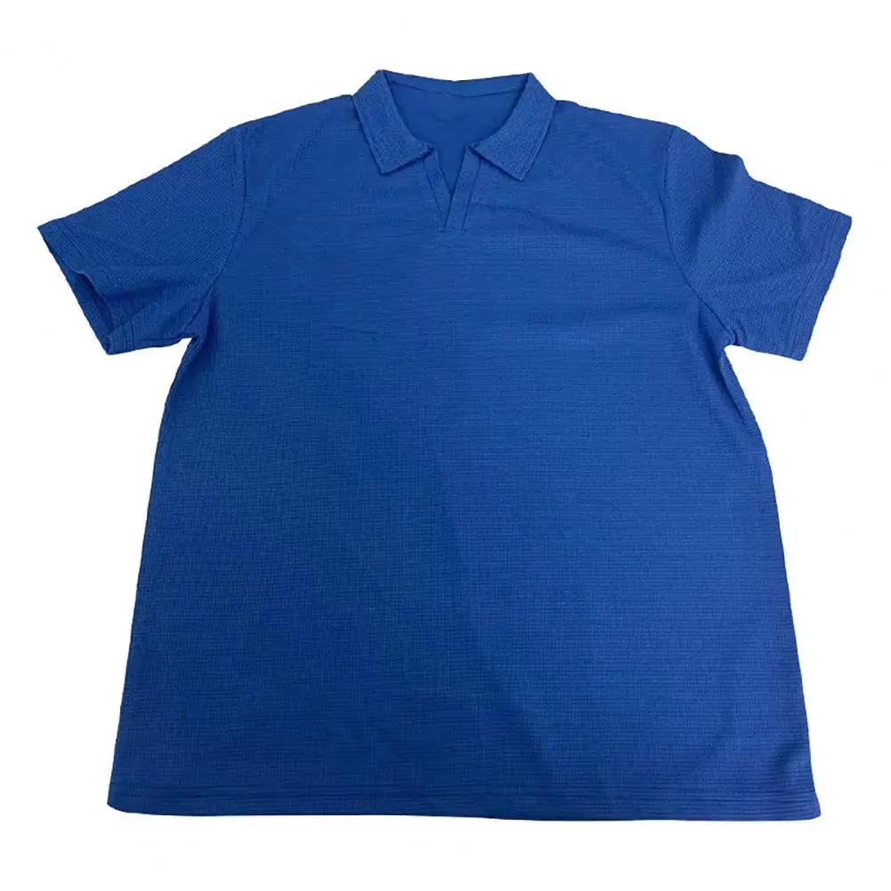 

Men Waffle Golf Shirt Men's Waffle Golf Shirt Short Sleeve Casual Summer Shirt with Turn-down Collar Textured Office Tee