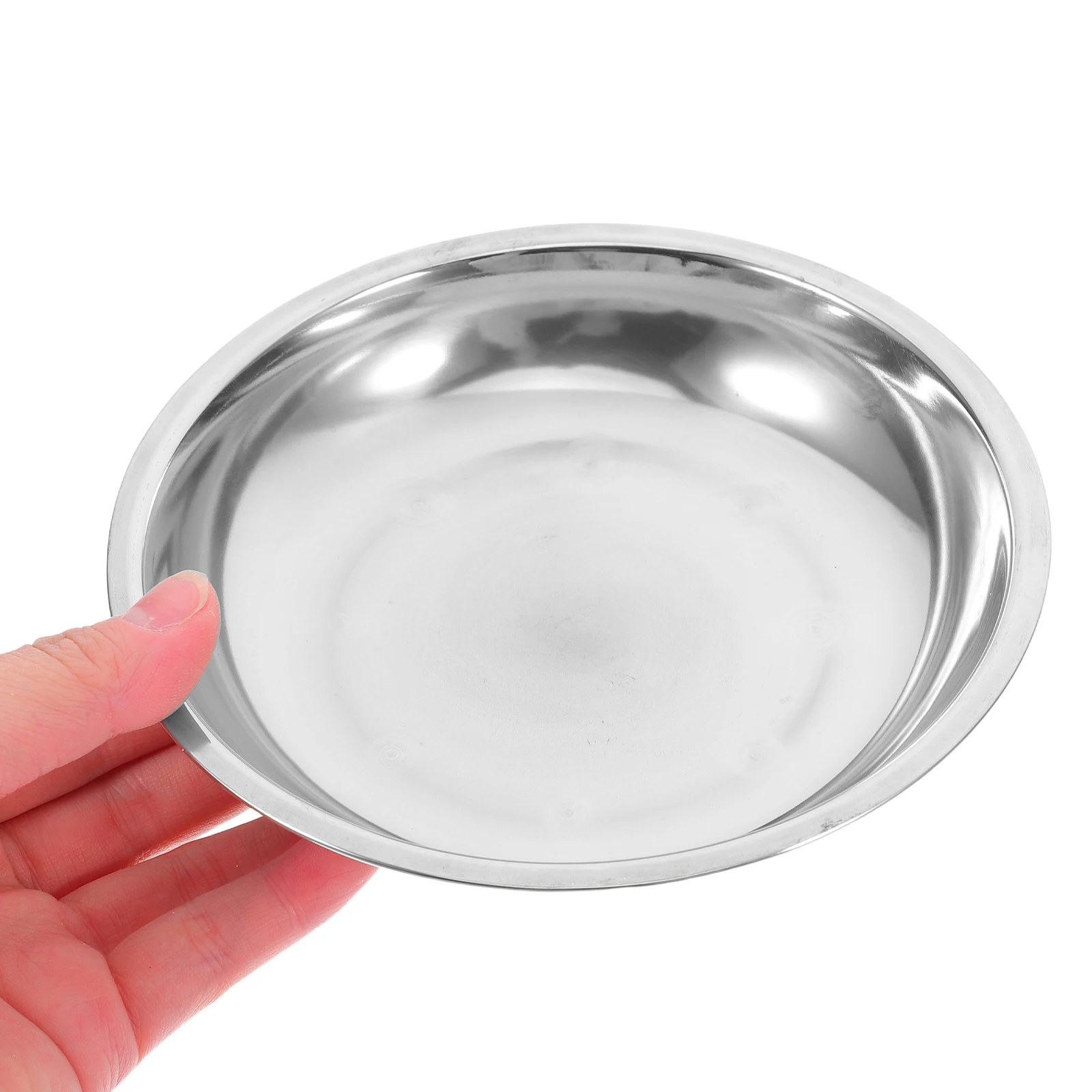 

6pcs Stainless Steel Barbecue Plates Round Deepen Bowls For Food Storage Party Fruit Holder Banquet Snack Container Premium