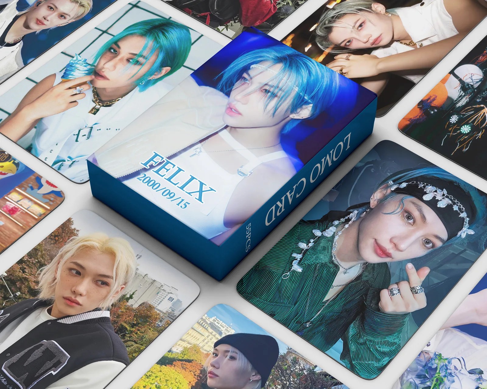 

55Pcs/Box Kpop Felix Solo Photocards Hyunjin HD Lomo For Student Fans Collection Cards