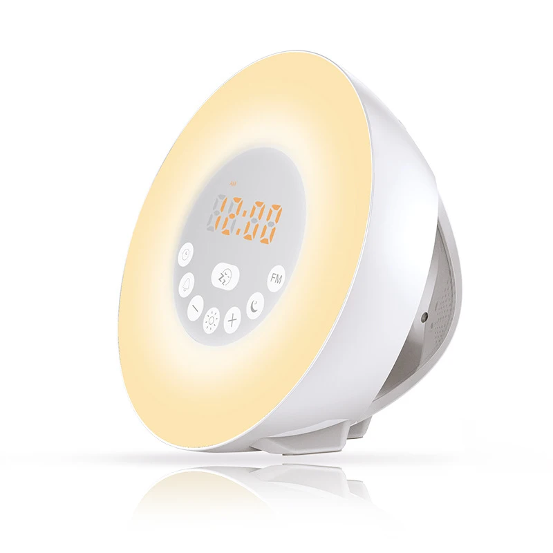 Smart Natural Wake-Up Light Alarm Clock ledMultifunctional Colorful Ambient Light Sleep Lamp Simulate sunrise and sunset