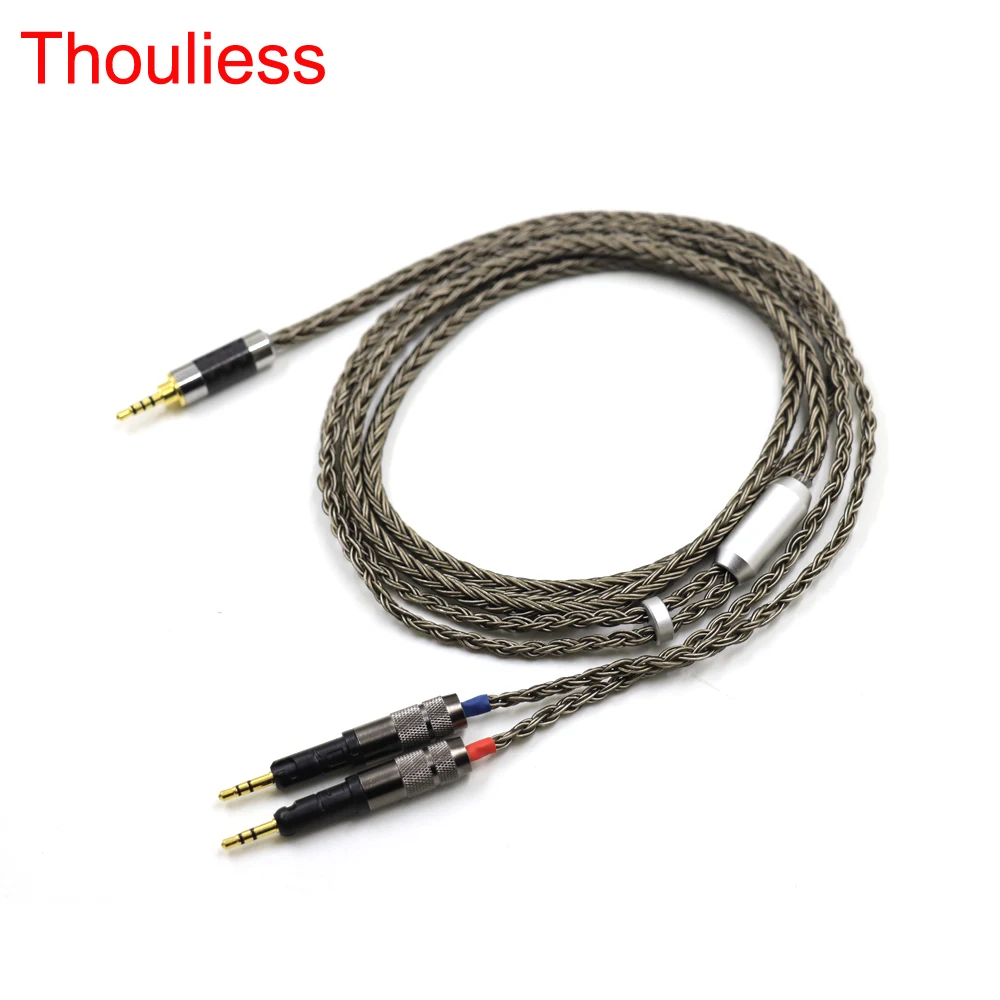 Thouliess 6.5mm 2.5mm XLR 4.4mm 16 Core Silver Plated Braided Earphone Headphone Cable For Audio-Technica ATH-R70X