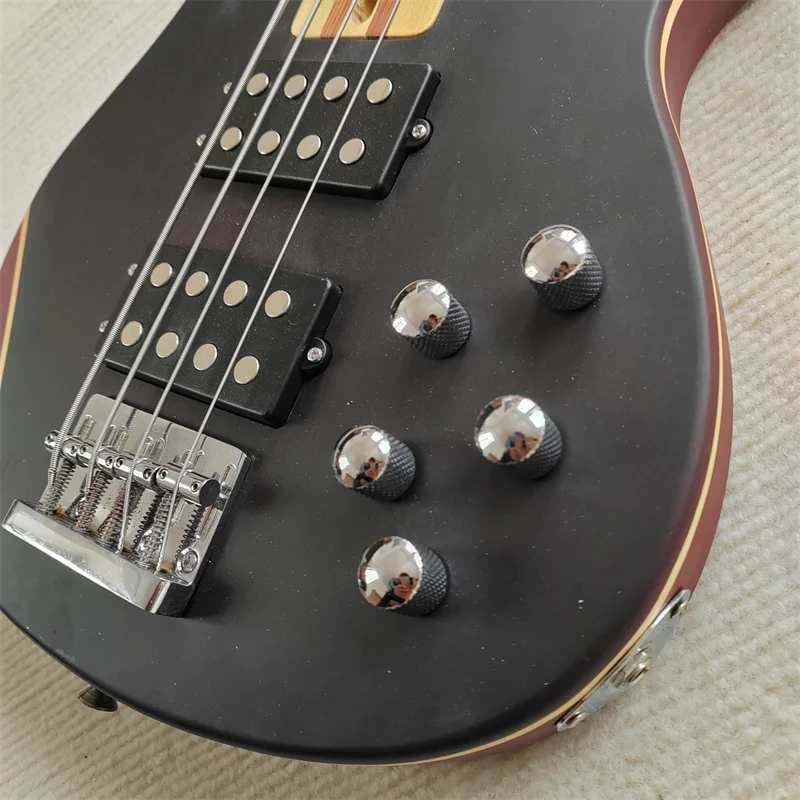 

Глянцевый черный 4-струнный электрический бас высокой мощности активная схема на складе Бесплатная доставка