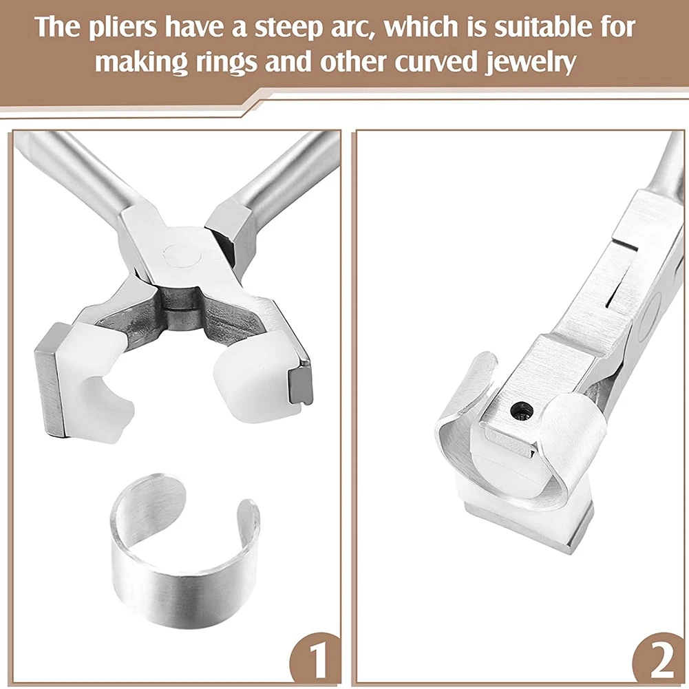 Kit DE FABRICACIÓN DE ANILLOS DE 2 piezas, Alicates de punta de cadena, herramienta de flexión y envoltura de Metal, herramienta de doblado de anillos de acero inoxidable