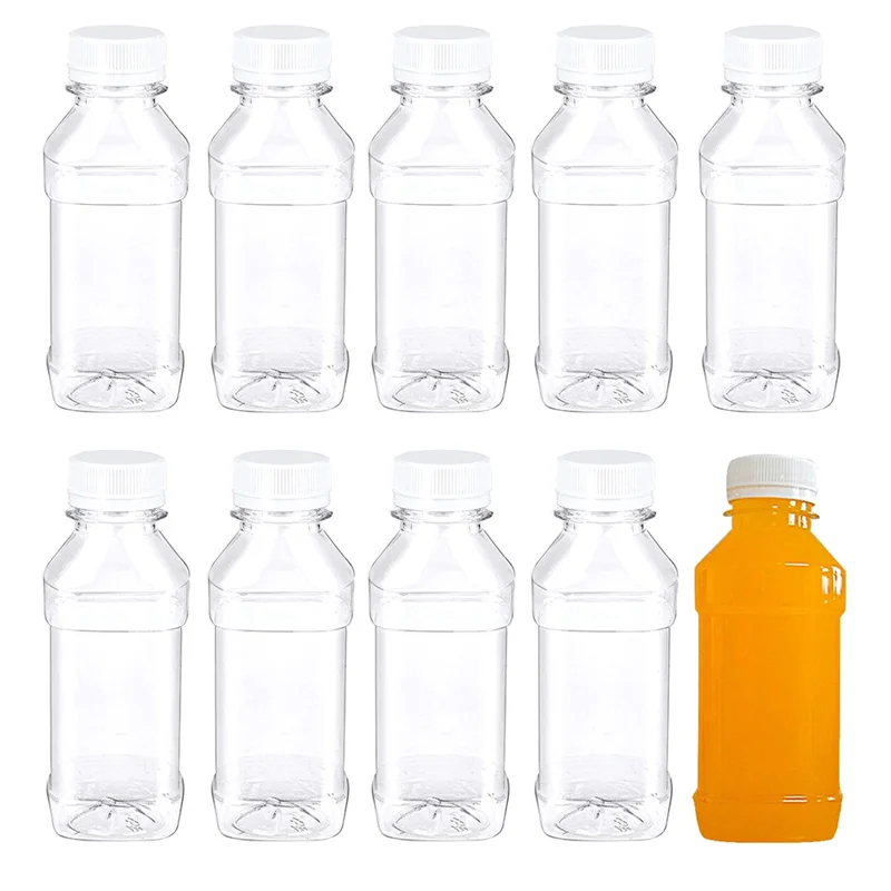 【M】10/20Pcs 100ml Clear Refillable Empty Bottles Plastic Leakproof Portable Juice Water Drink Containers Beverage Bottles