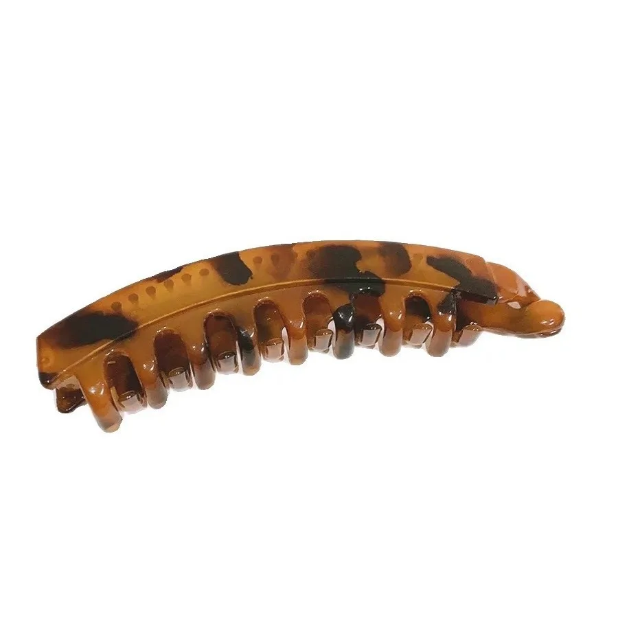 Artiglio per capelli a banana con stampa leopardata vintage per donna Porta coda di cavallo alto Fermaglio per capelli Clip per artiglio Accessori per capelli moda ragazza