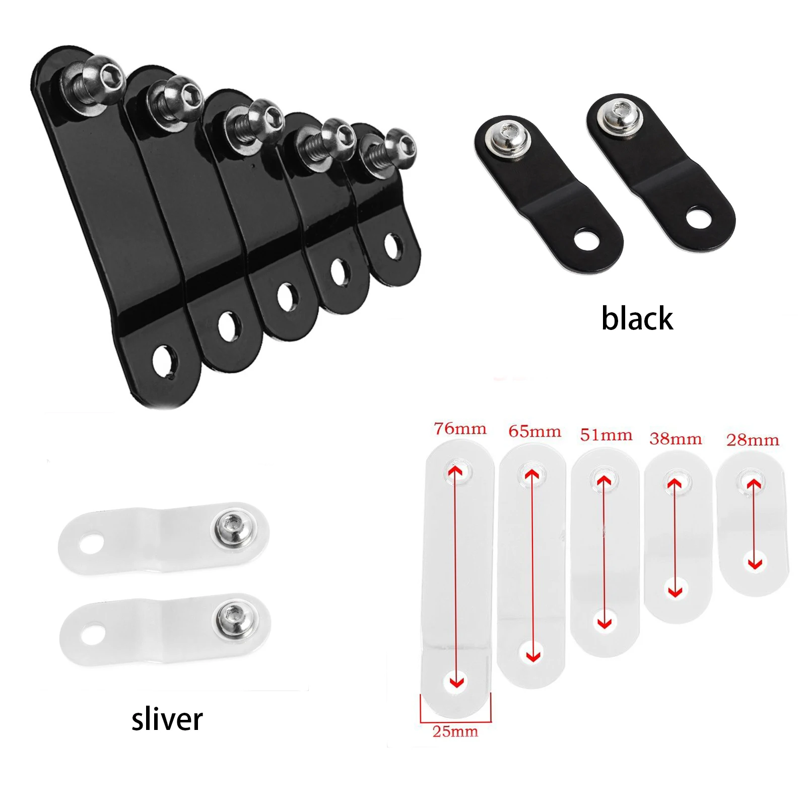 Black Sliver 28mm-76mm Gas Tank Lift Kits Bracket Fit for Harley Sportster XL 883 1200 48 72 Dyna Raise Tank Lift Modified Riser