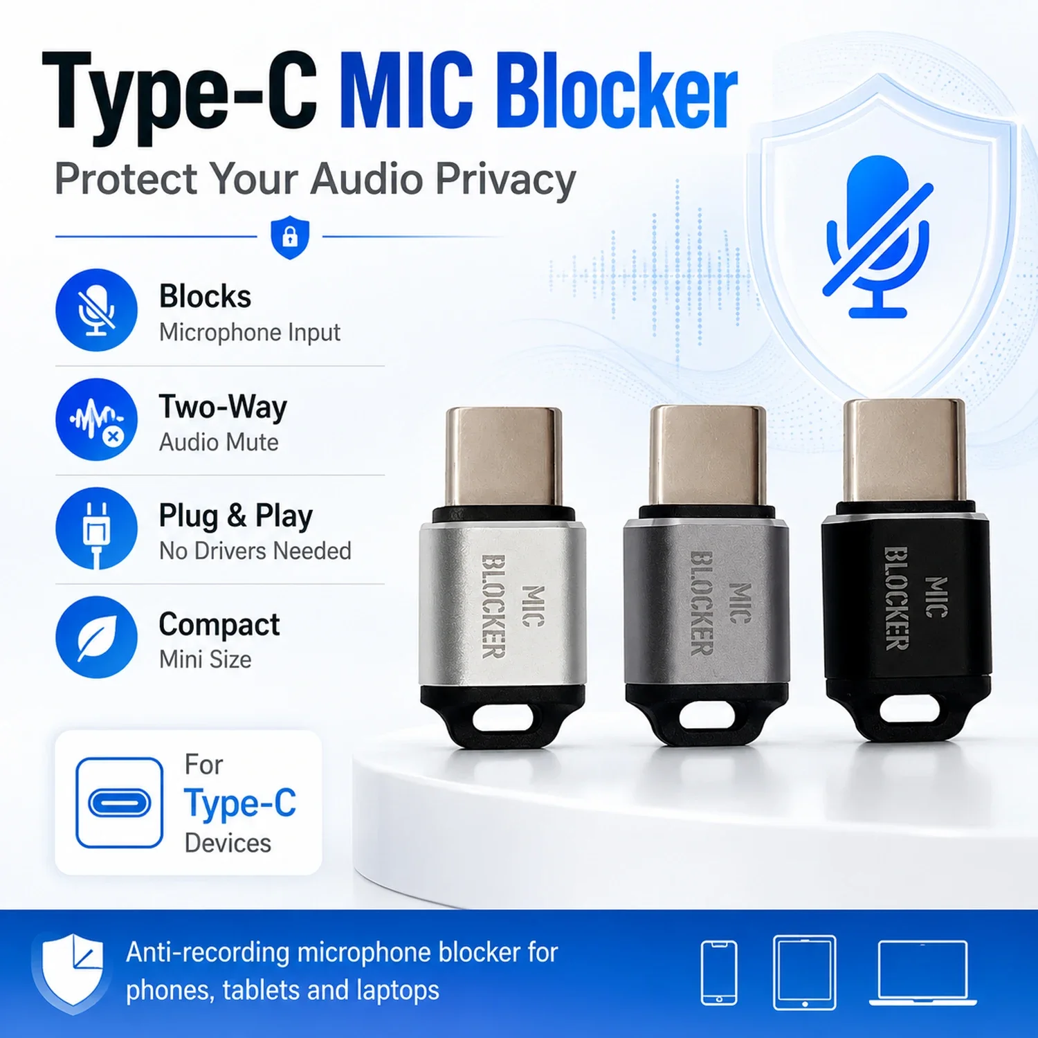 Microphone Lock USB C MIC Blockers Wide Compatibility Reliability Protections for Privacy Keep Your Conversation Secure