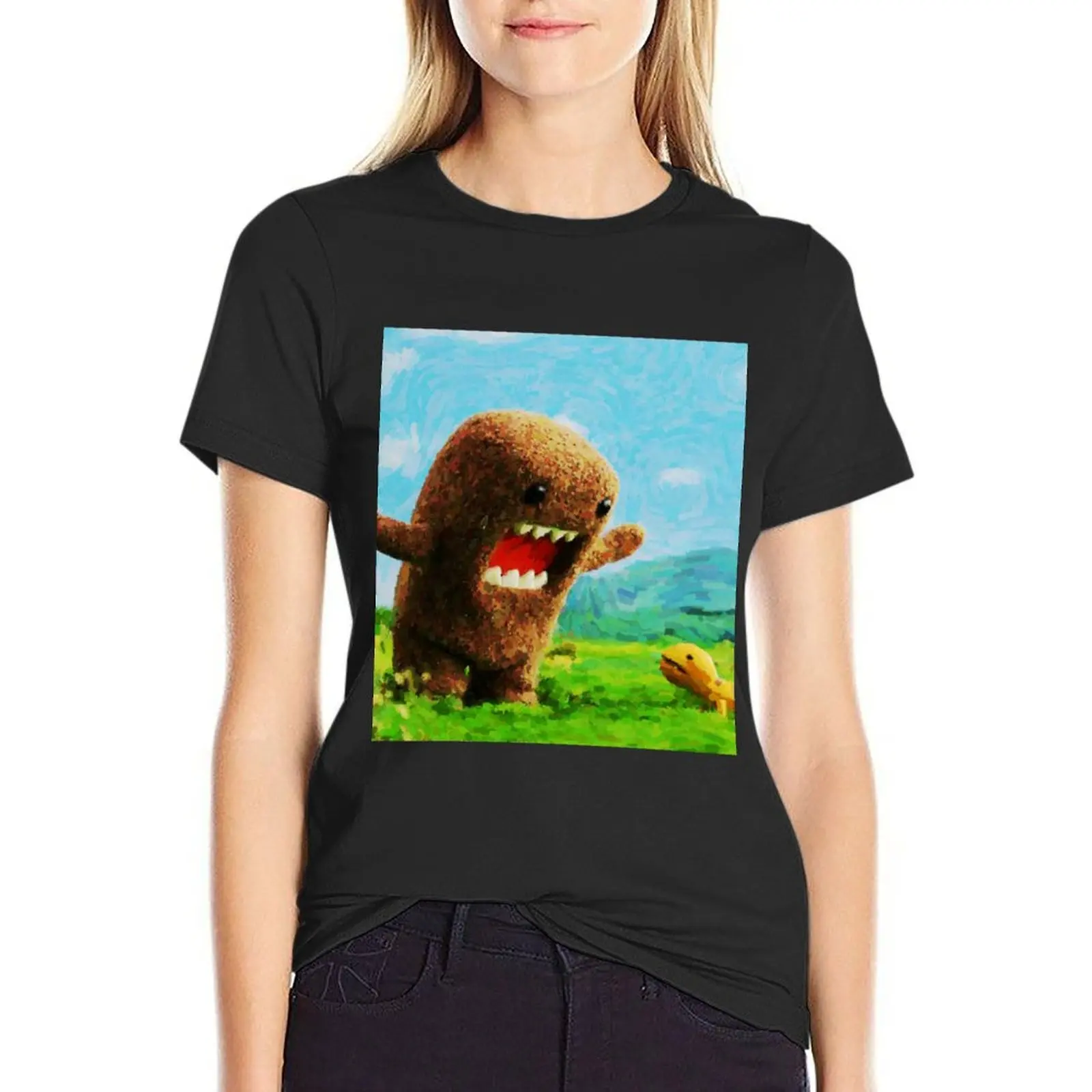 Domo Kun T-Shirt Blouse Aesthetic clothing summer clothes for Women