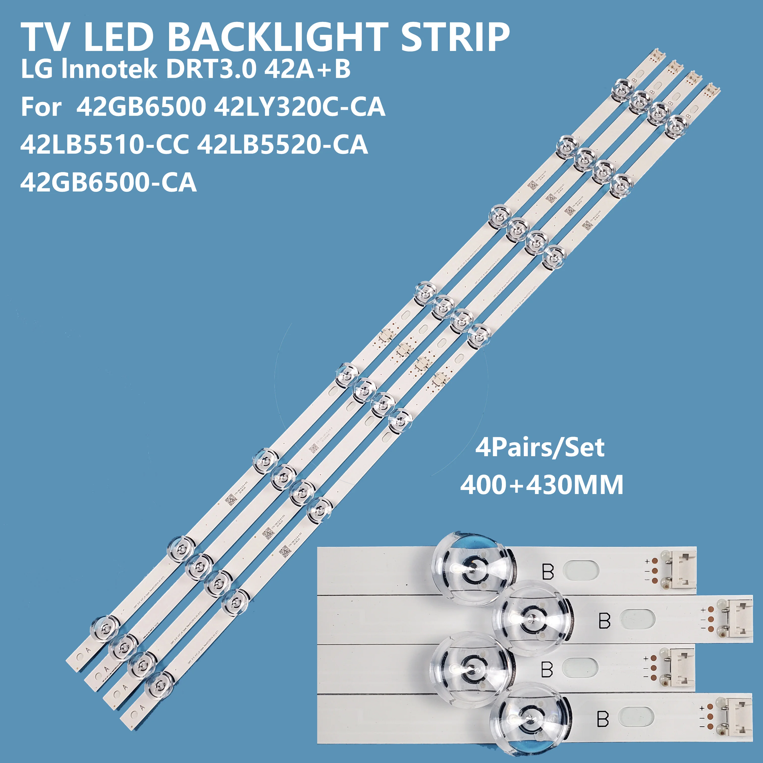 8Pcs/set Smart TV LED Backlight Bar Strip LG lnnotek DRT 3.0 42