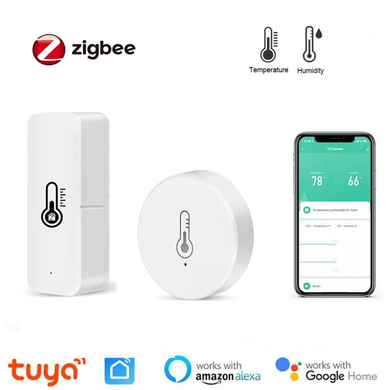 Tuya Smart ZigBee Temperature Humidity Sensor Indoor Hygrometer Controller Monitoring Detector for Alexa Google Home Smart Life