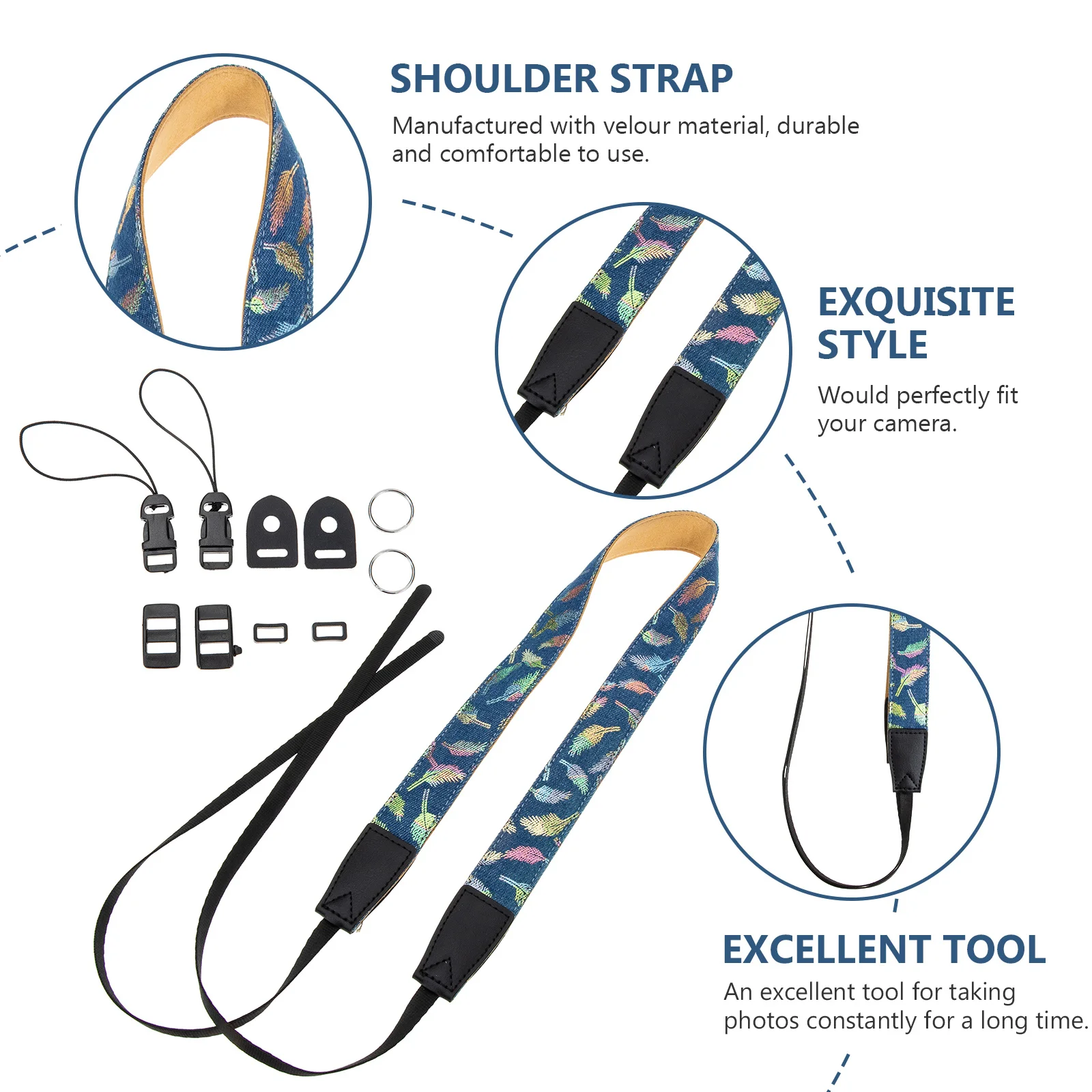 

Camera Strap Women Stylish Printed Photography Accessory Lightweight Comfortable Neck Shoulder Support For Dslr Mirrorless