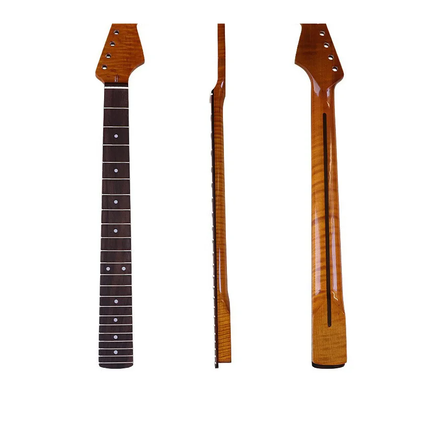 

6string 22pin roasted maple tiger pattern ST neck rosewood fingerboard electric guitar instrument guitar accessories #61