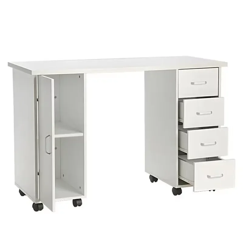 White Double Sided Manicure Table With Drawers Nail Desk Beauty Station Salon Furniture D0100HPMFYA