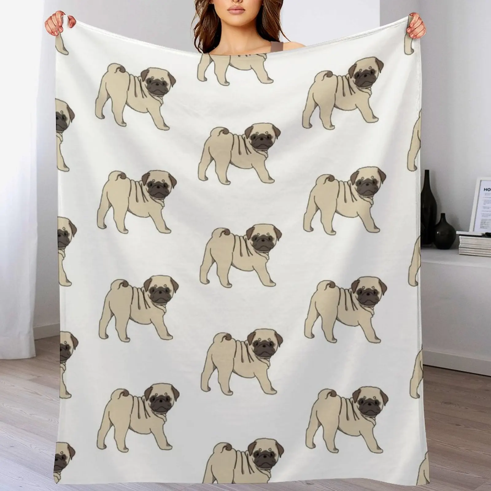 Adorable Pug Throw Blanket Decorative Soft Throw Blanket for Couch Sofa