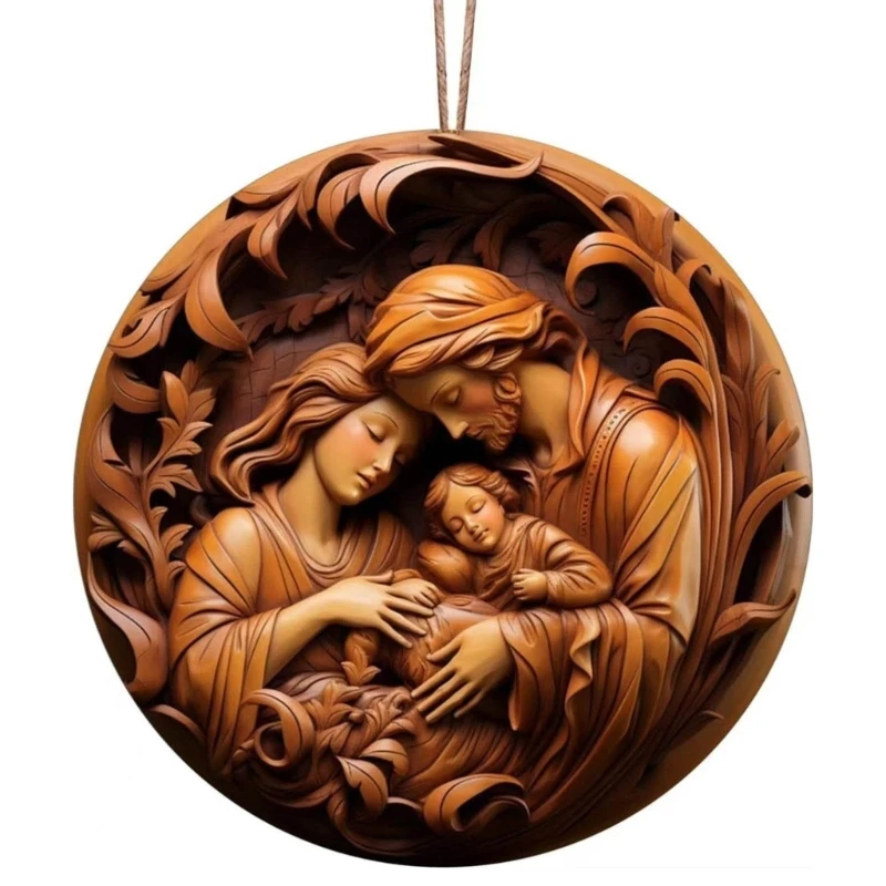 Religious Birth Scene Acrylic Hanging Ornament for Home and Church Decors Dropship