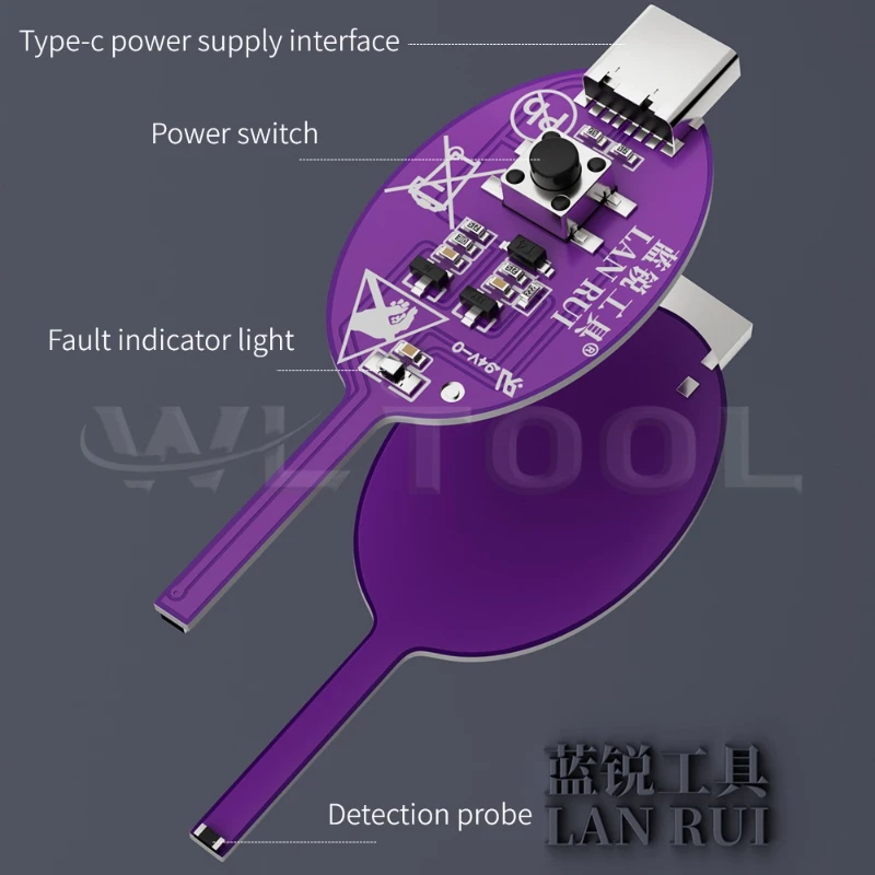 Lanrui K7S ترقية كاشف الحث نوع-C بالطاقة لوحة دوائر كهربائية تستر لإصلاح اللوحة الأم أداة الموقع خطأ سريع