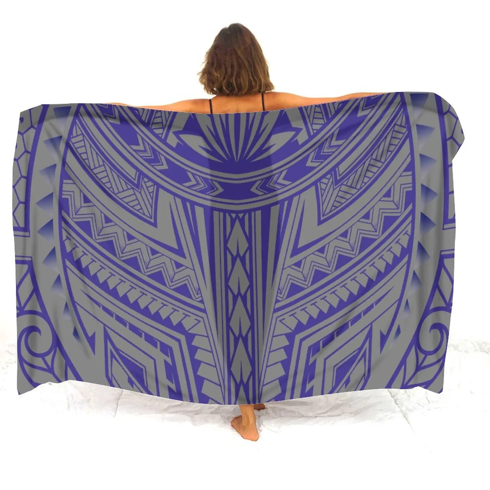 Sarong aangepaste Hawaiiaanse eilanden Art Print Polynesische dames zomer eendelige jas strandstijl sexy bikinijurk op maat