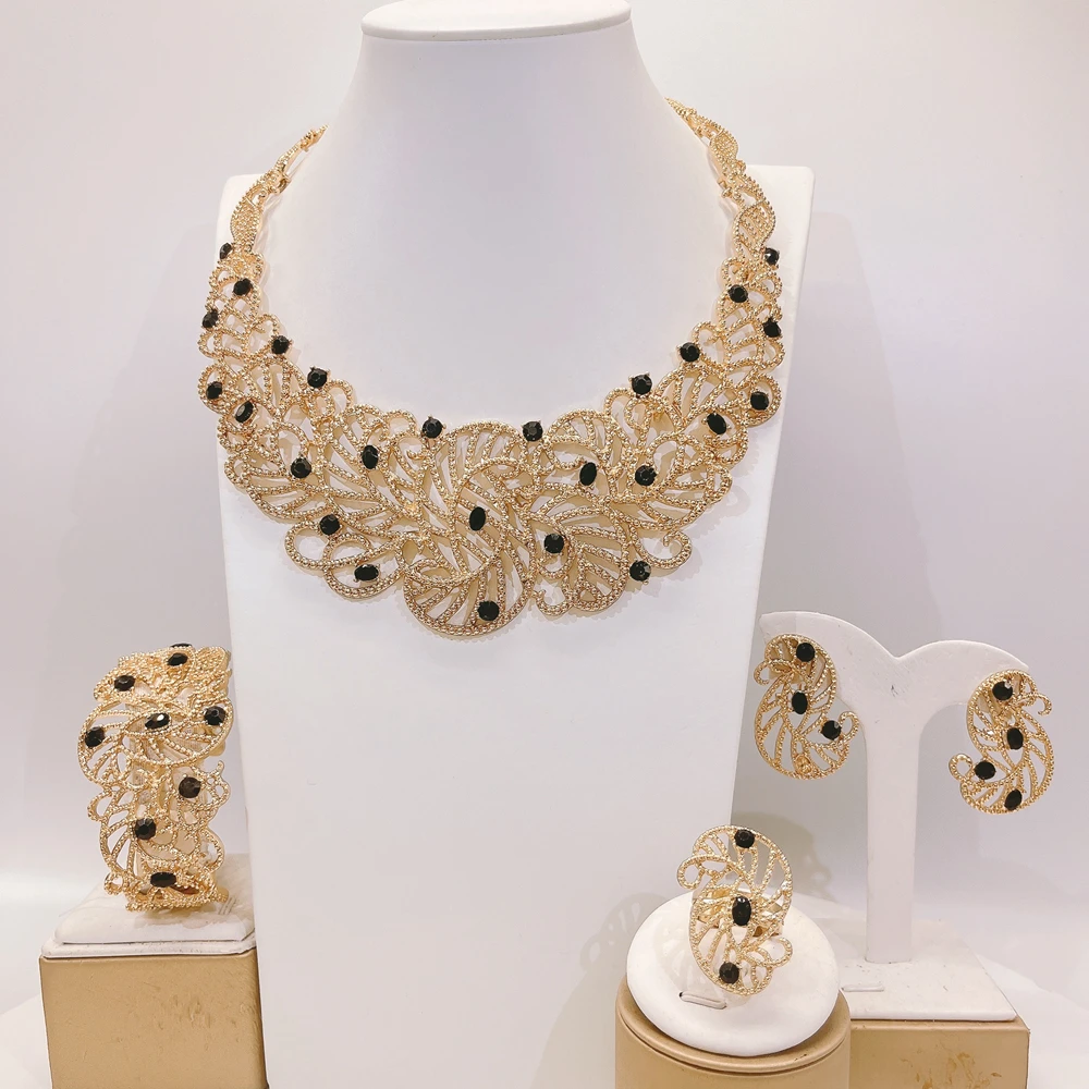 

High-quality African-style jewelry set gold wedding women's bridal accessories