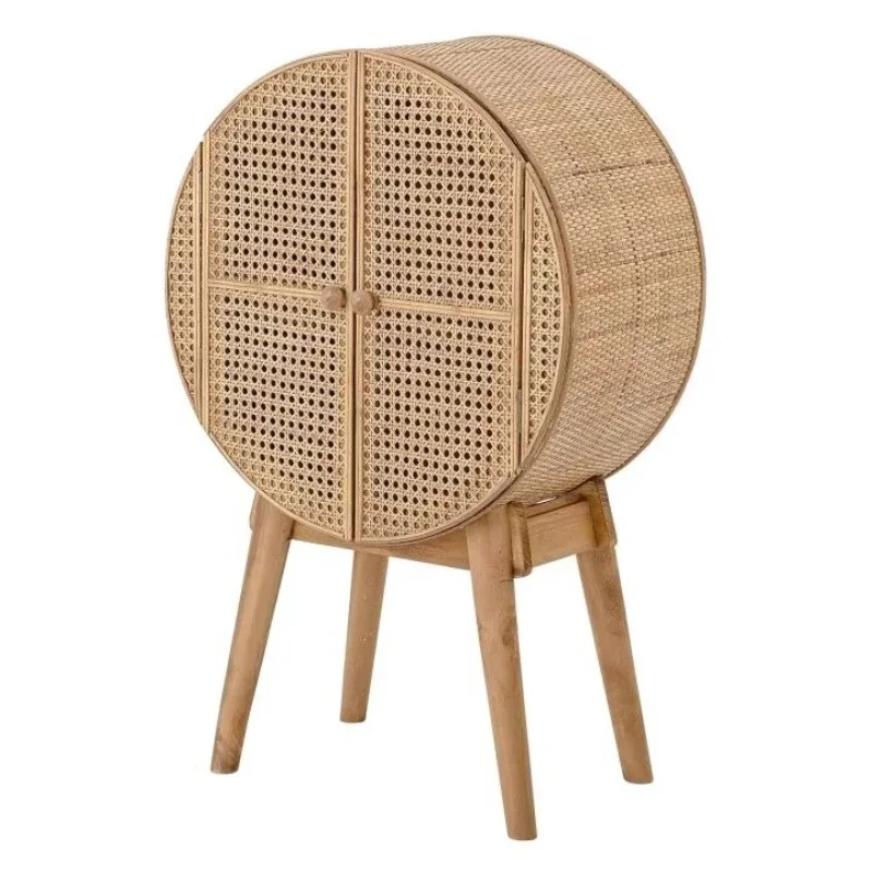 Stylized rattan round cabinets and rattan home furniture for crafts