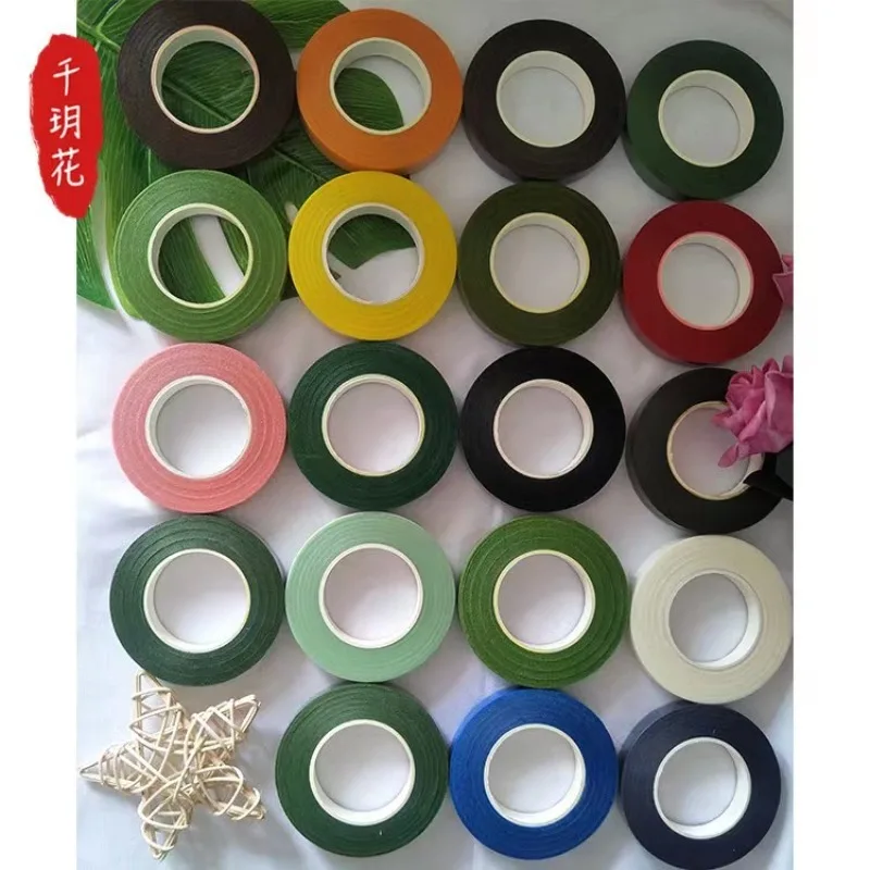 Floral tape wholesale 28 meter green tape wholesale wrinkle paper tape Floral DIY production