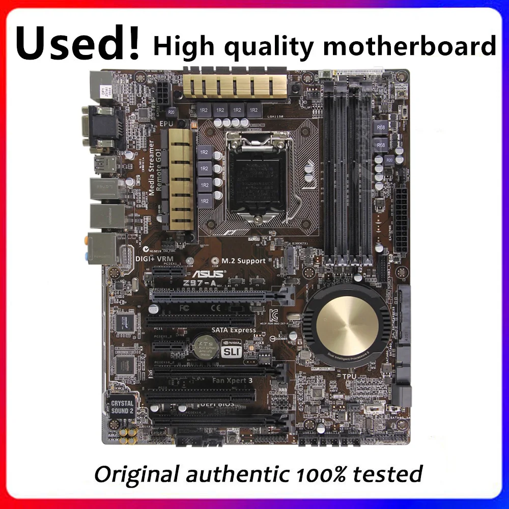 For Asus Z97-A Z97A Desktop Motherboard Z97 LGA 1150 For Core i7 i5 i3  SATA3 USB3.0  Original Used Mainboard