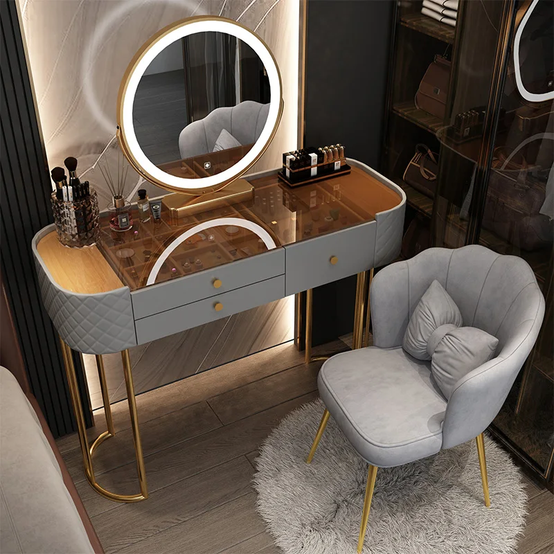 

Nordic Makeup Luxury Dresser Storage Mirror Metal European Lounge Dressers Bedroom Drawer Modern Coiffeuse House Accessories