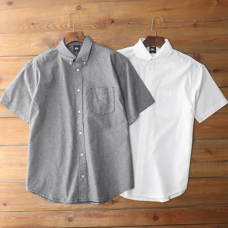 

Summer Casual Cotton Shirt Men's Short Sleeve Loose Fit Breathable Sweat Absorbent Large Size Half Sleeve Trendy Leisure Cool