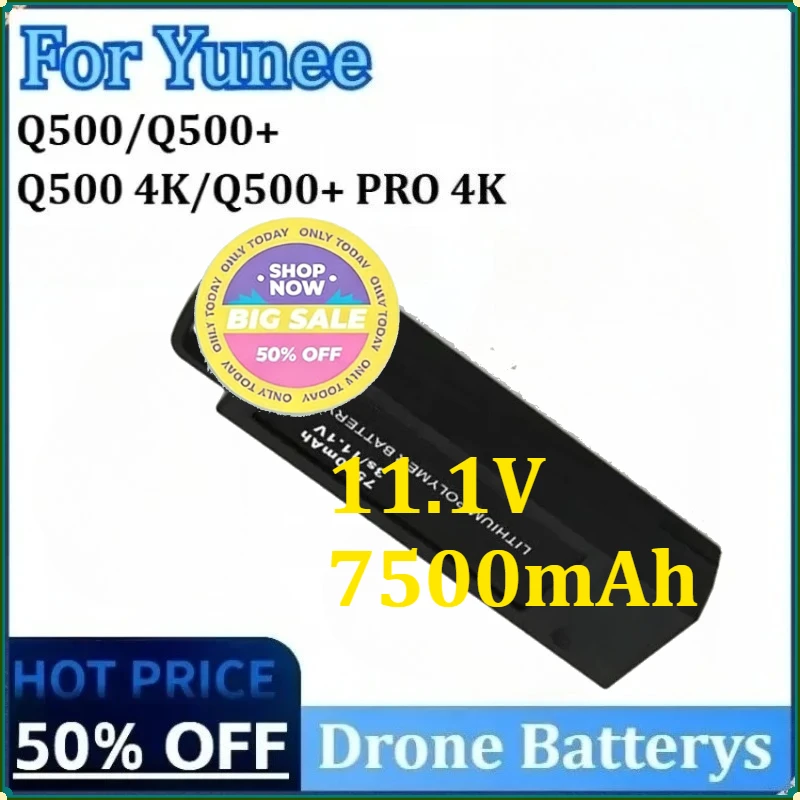 

For Yuneec Q500/Q500+/Q500 4K/Q500+ PRO 4K RC Rechargeable Battery 11.1V 7500mAh for GiFi 3S Upgrade Flight Lipo Drone Battery