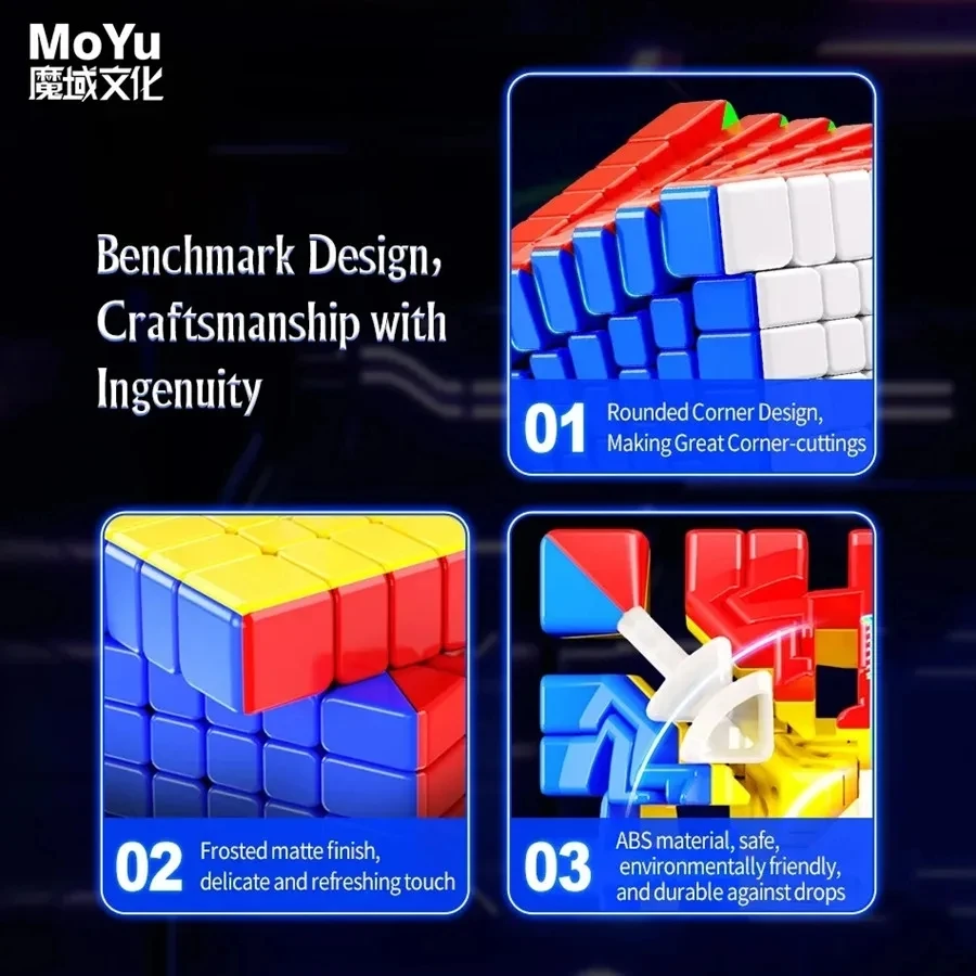 Moyu 7x7 meilong 7 v2 7x7x7 cubo de velocidade mágica magnética stickless profissional brinquedos fidget moyu meilong 7 cubo mágico